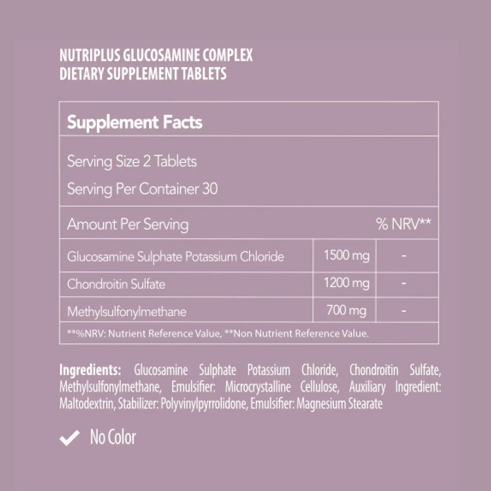 NUTRIPLUS GLUCOSAMINE COMPLEX 60PCS