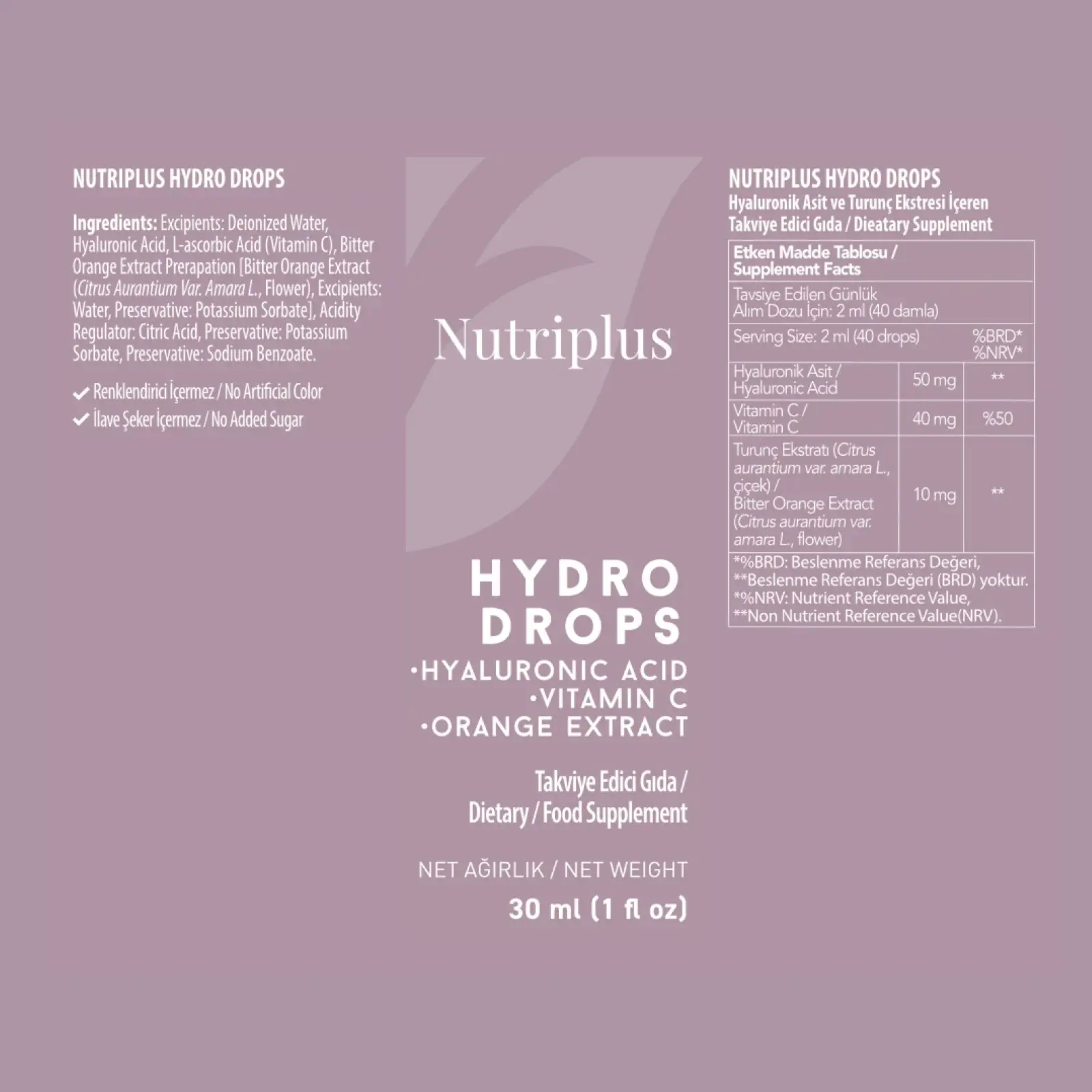 NUTRIPLUS HYALURONIC A.DROP 30 ML