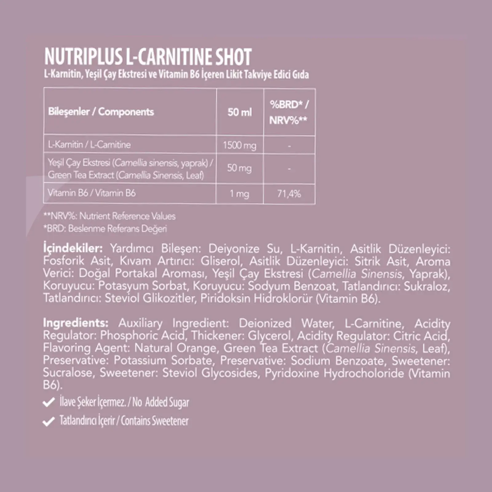 Nutriplus L-Carnitine Shot 12 Vials 50ML